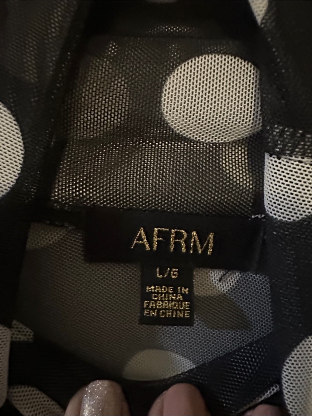 AFRM Black and White Polka Dot Long Sleeve Dress - Picture 3 of 3
